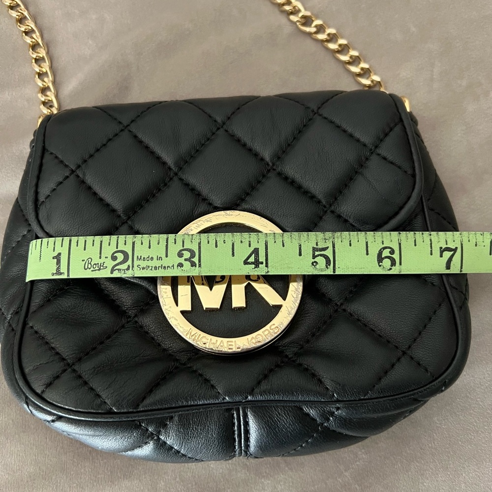 Michael Kors Quilted Black Crossbody with Gold Accents - Picture 3 of 7